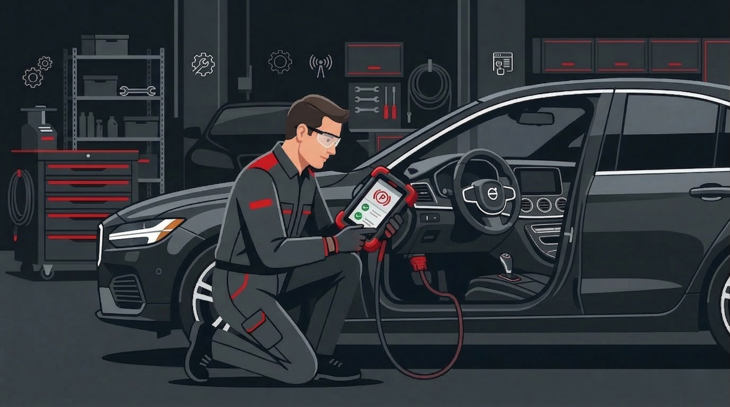 電動パーキングブレーキ対応作業イメージ